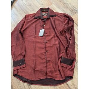 Fiza Designer Collection Men's Button Formal Red Shirt Size XL New